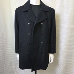 Egara Peacoat Wool Blend Men's L Quilt Lined Very Dark Navy/Black